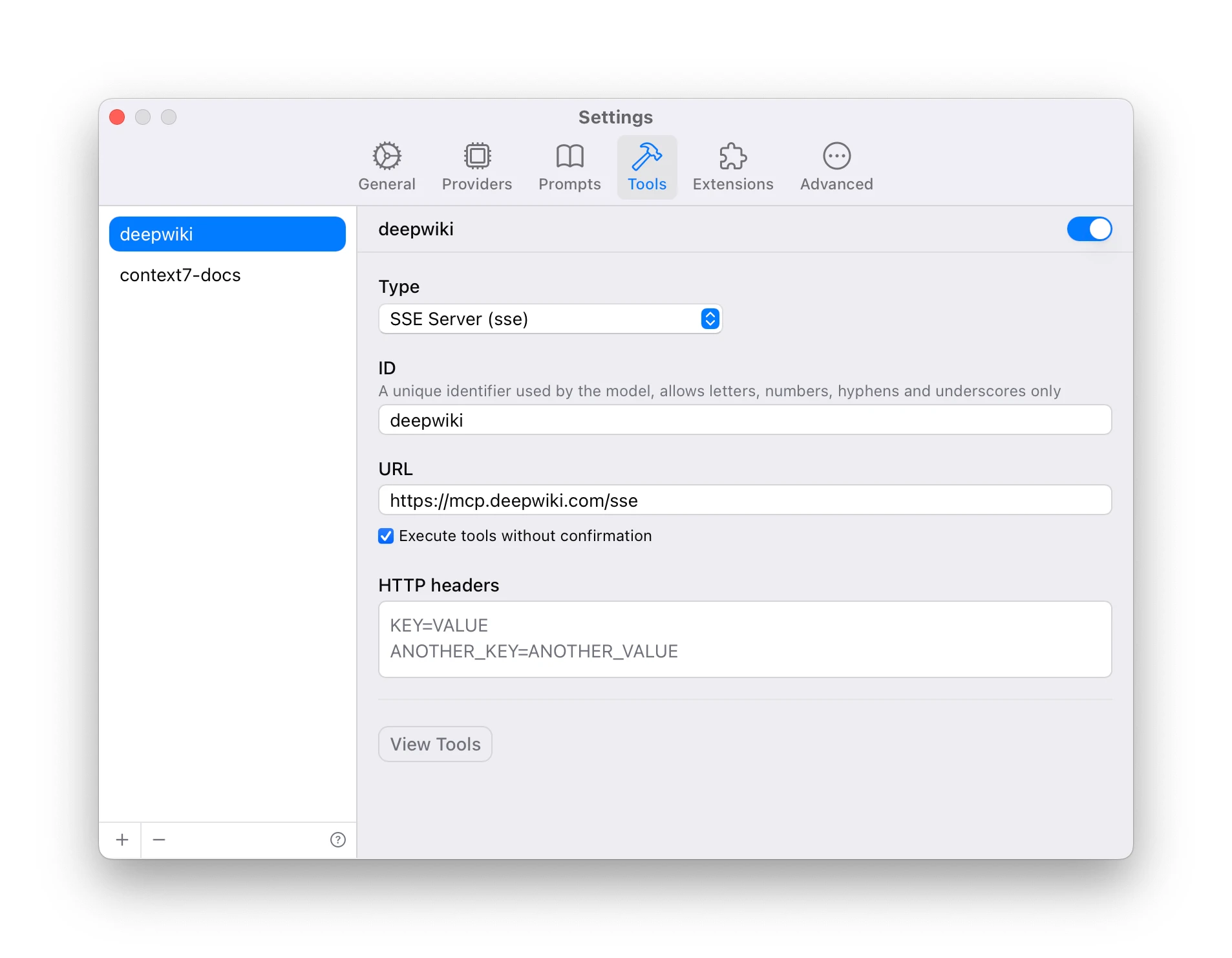 Deepwiki MCP in ChatWise